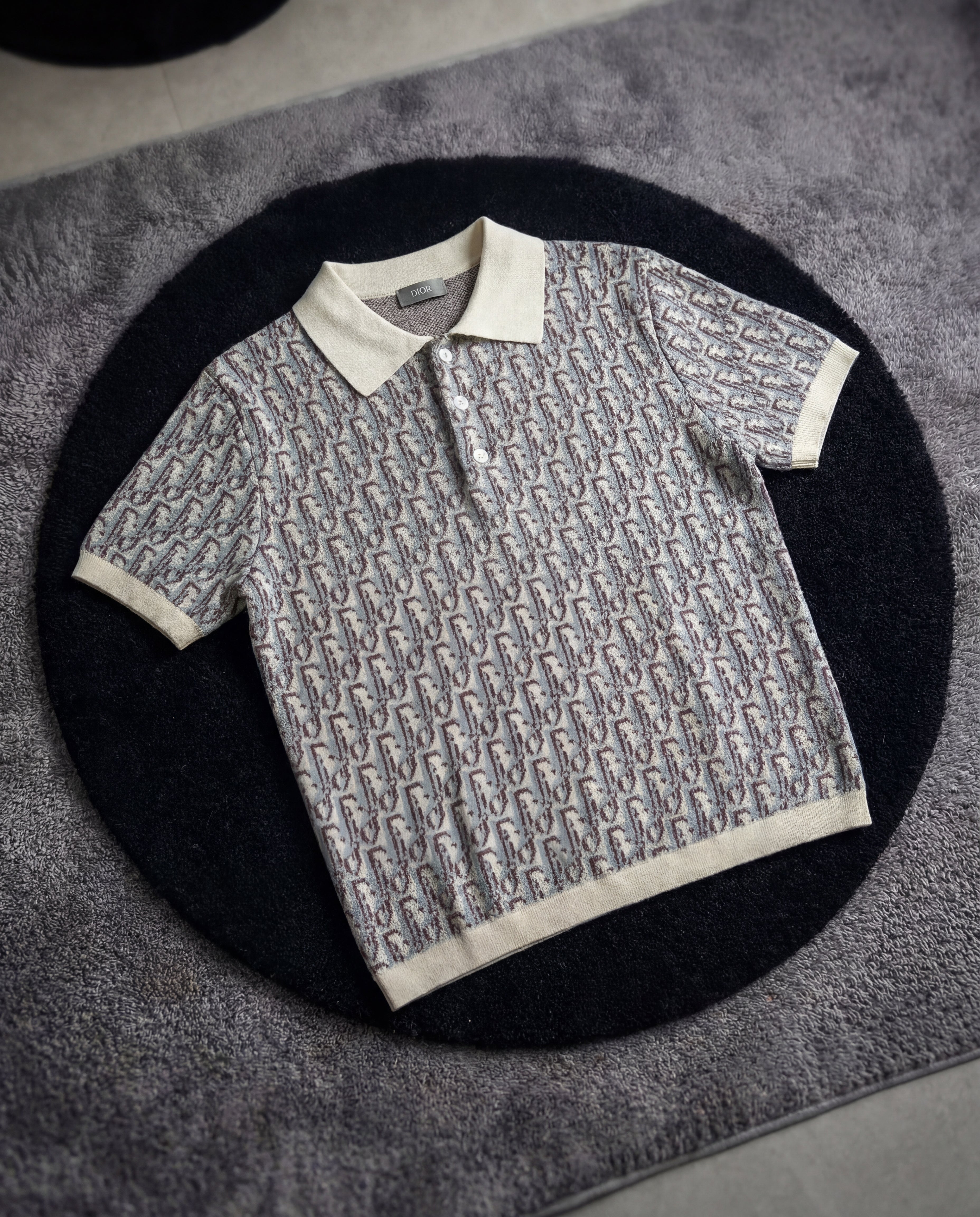 DIOR OBLIQUE POLOSHIRT (BLACK/GREEN)