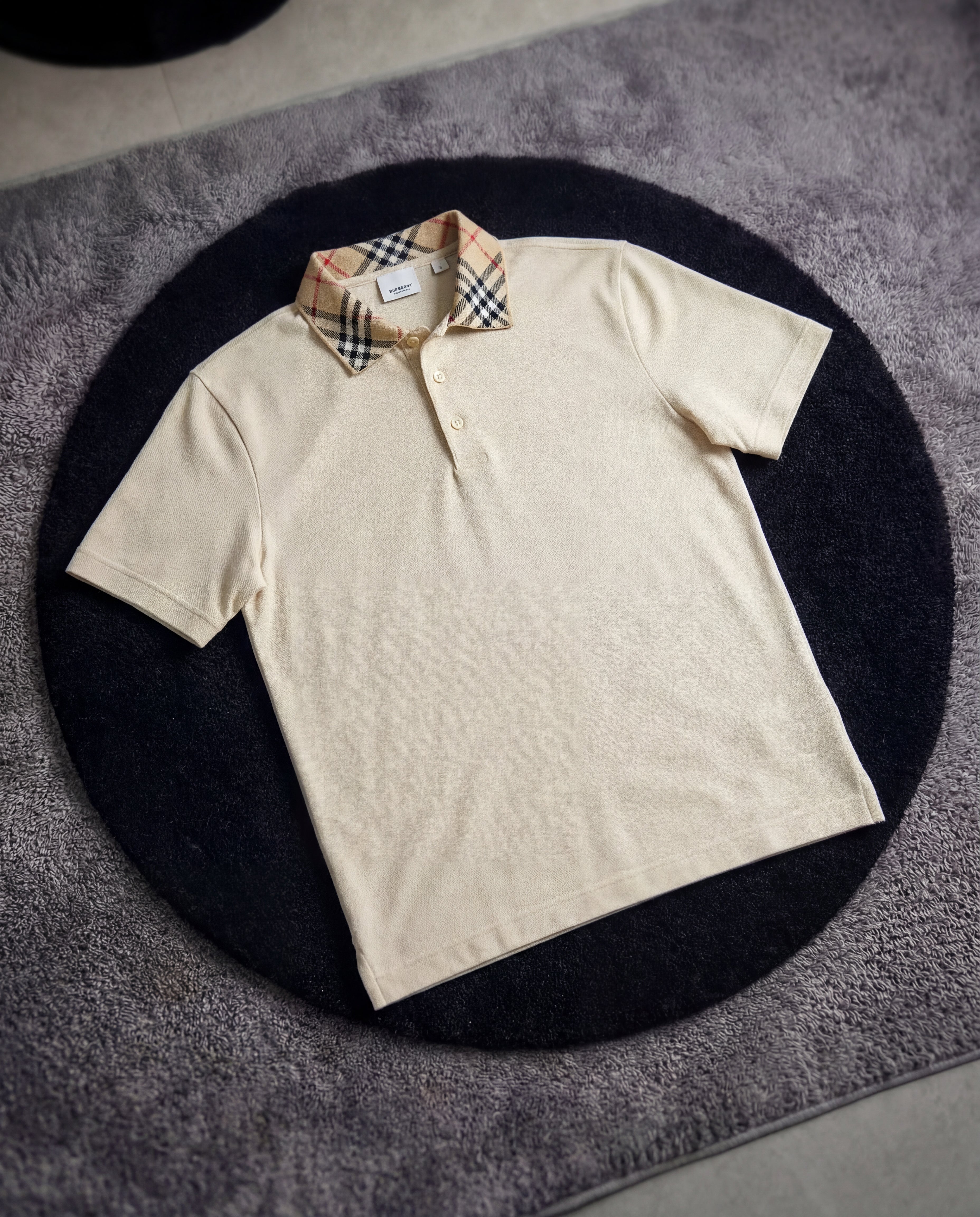 BURBERRY CHECK COLLAR POLO SHIRT