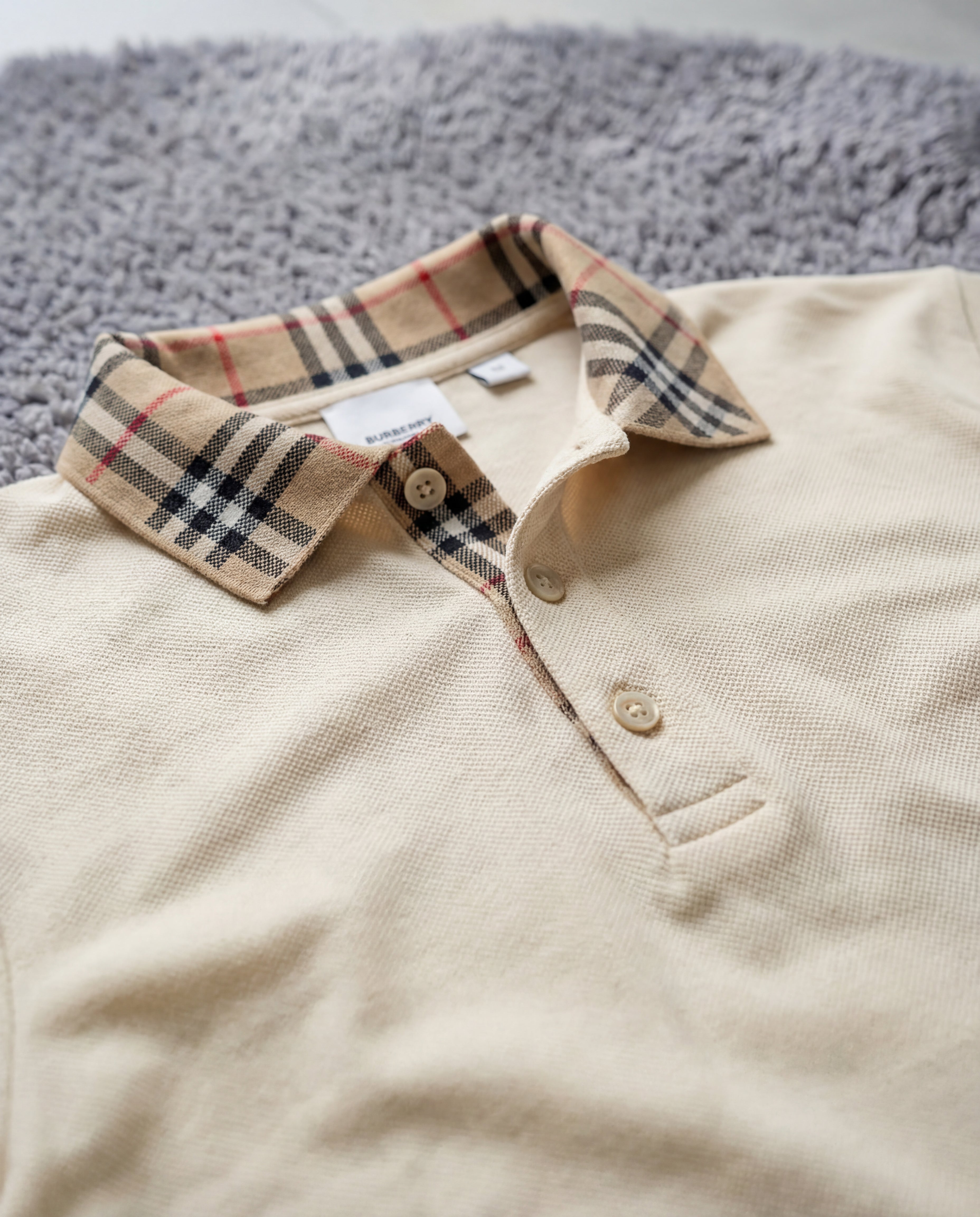 BURBERRY CHECK COLLAR POLO SHIRT