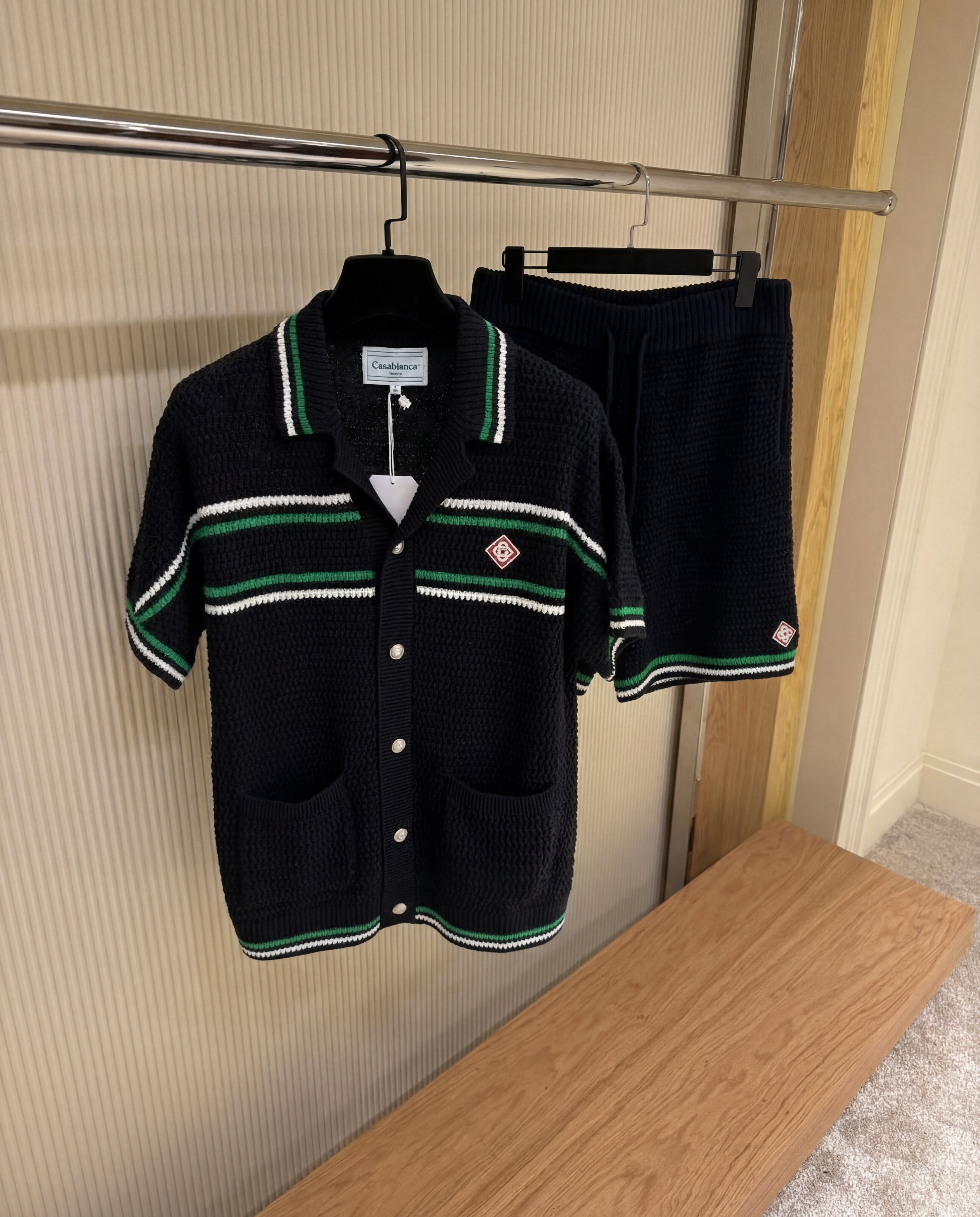 CASABLANCA TENNIS CLUB GREEN KNIT SUMMER SUIT