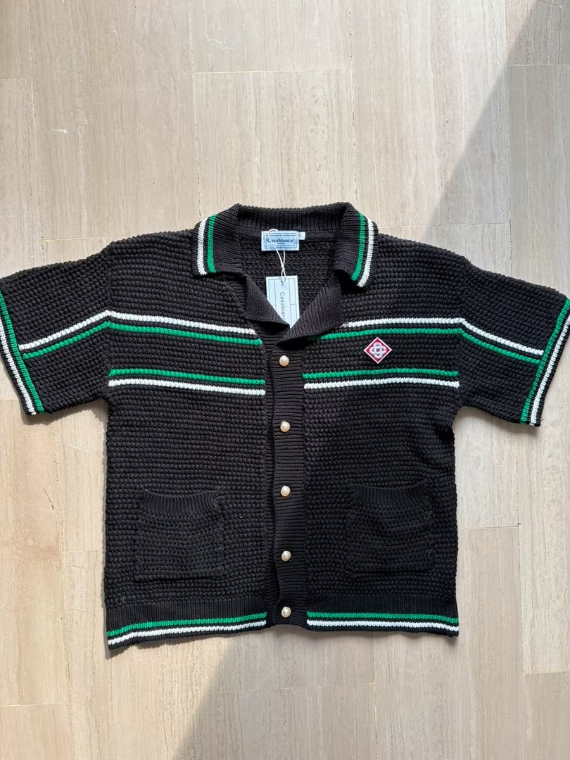 CASABLANCA TENNIS CLUB GREEN KNIT SUMMER SUIT