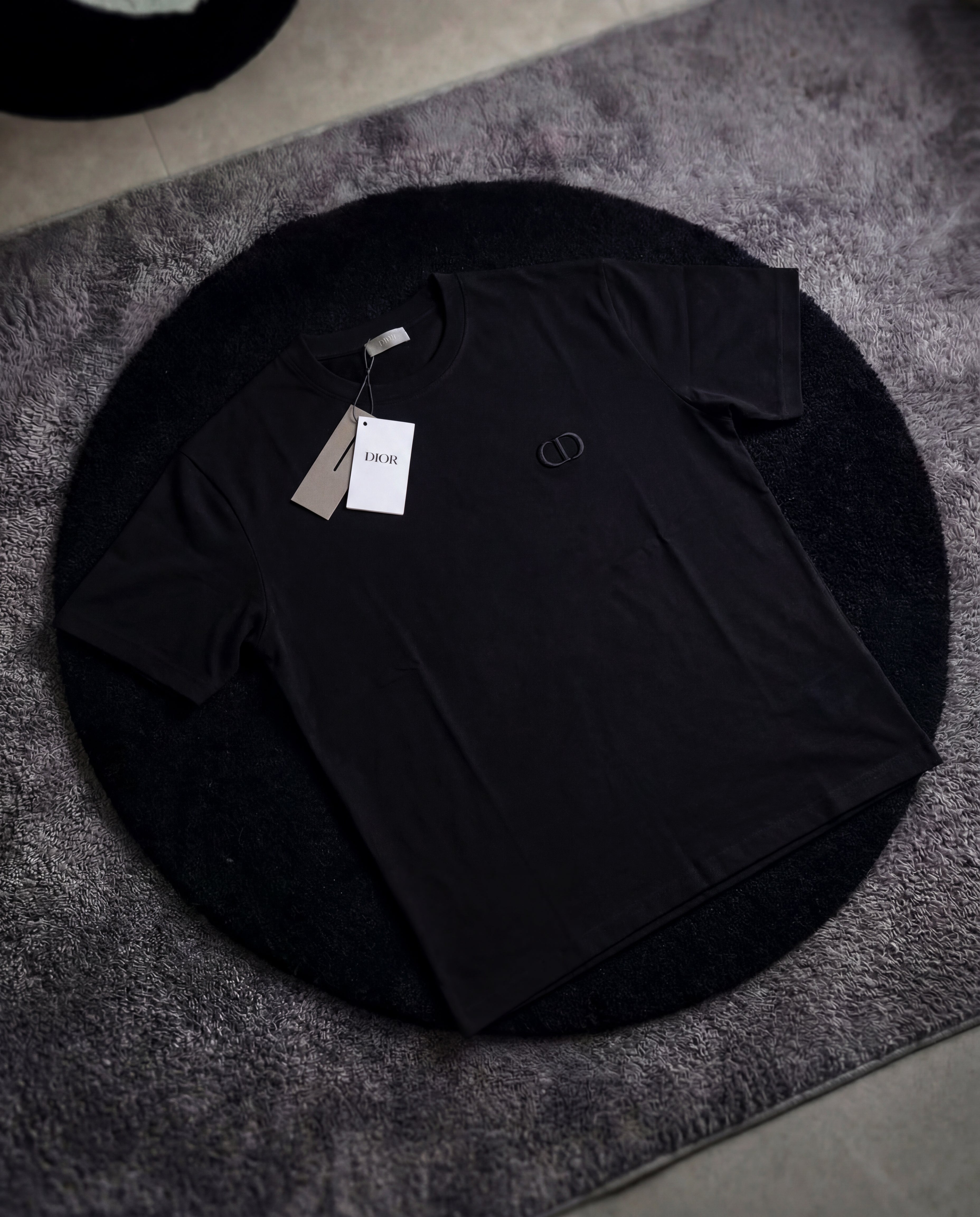 CHRISTIAN DIOR CD ICON LOGO T-SHIRT (BLACK/PINK/WHITE)