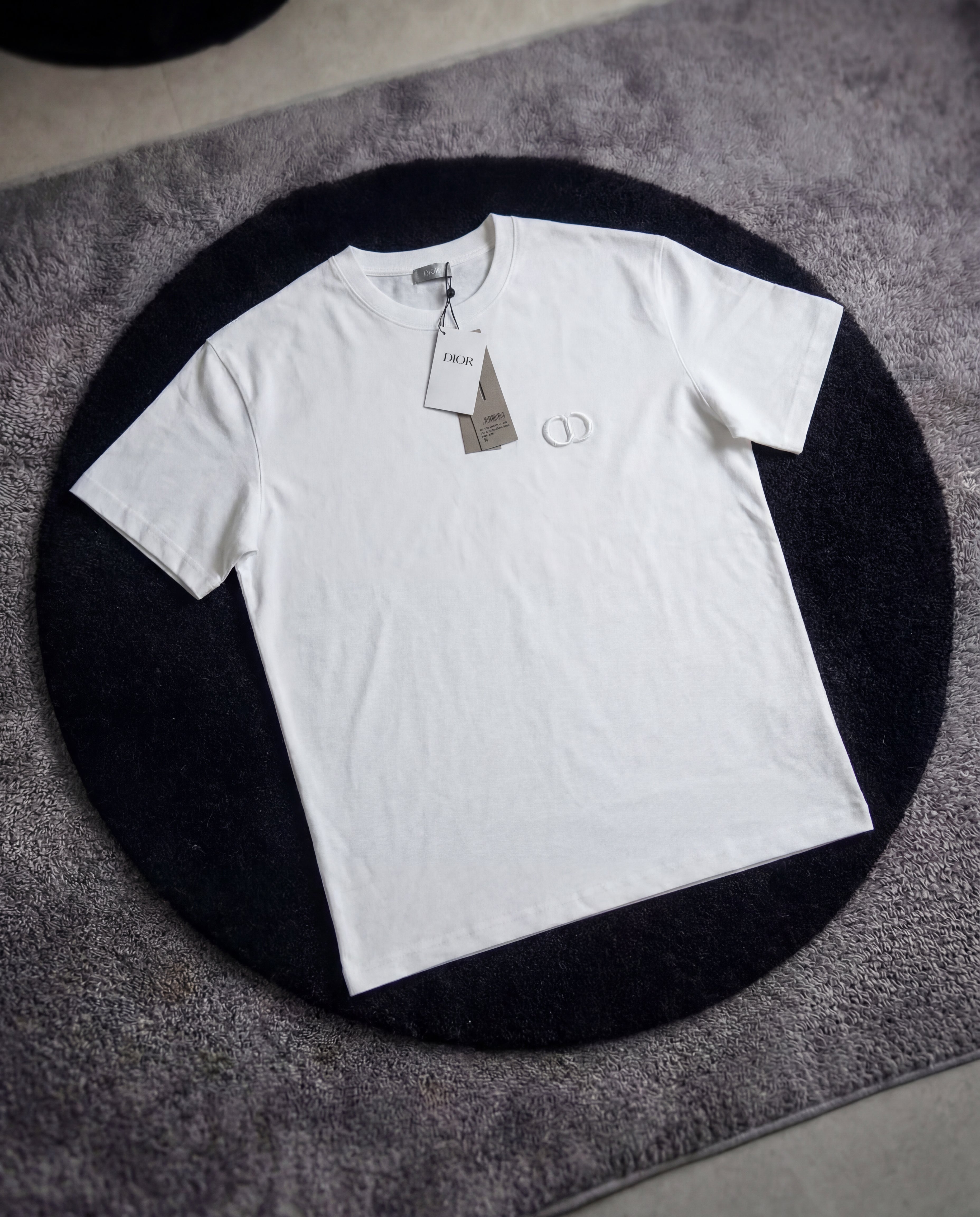 CHRISTIAN DIOR CD ICON LOGO T-SHIRT (BLACK/PINK/WHITE)