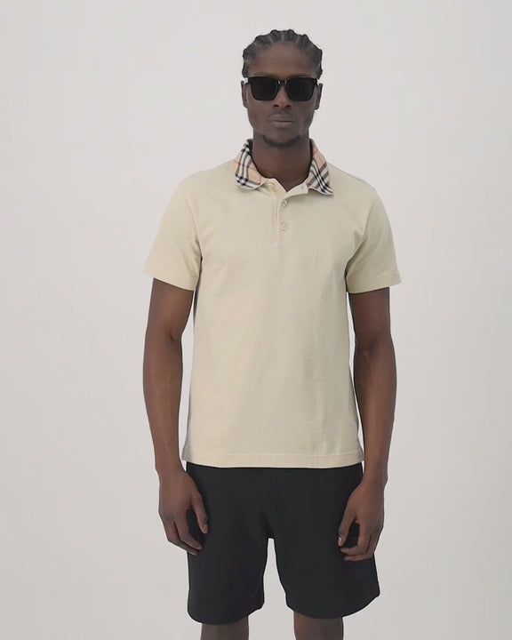 BURBERRY CHECK COLLAR POLO SHIRT